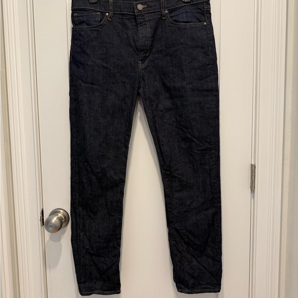 DSTLD Men's Slim Straight Dark Wash Jeans